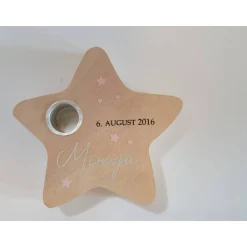 Online Gedenklicht für Sternenkind | Erinnerungslicht | Geschenk nach Fehlgeburt | Kondolenzgeschenk | Stern aus Holz mit Kerze Mutmacher