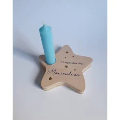 Online Gedenklicht für Sternenkind | Erinnerungslicht | Geschenk nach Fehlgeburt | Kondolenzgeschenk | Stern aus Holz mit Kerze Mutmacher