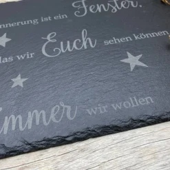 Online Gedenkplatte für Grab | Steinplatte mit Gravur | Stein für Grabschmuck | Grabdekoration aus Naturstein | Trauerspruch Gedenksteine