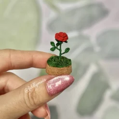 Clearance Gehäkelte Rose in einer Glaskuppel (microcrochet) Valentinstagsgeschenke
