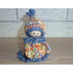 Clearance gehäkelter Wichtel - bunt (9 cm x 6 cm) Weihnachtsdeko