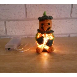 Clearance Gehäkeltes Kürbismännchen mit LED-Beleuchtung Deko Halloween