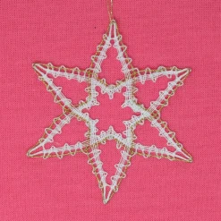 Baumschmuck|Kloeppel-Liebe geklöppelter Stern