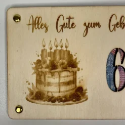 Best Gelaserte Geldgeschenkkarte mit Jahreszahl aus Sperrholz – Das perfekte Geschenk zum Geburtstag! Geldgeschenke