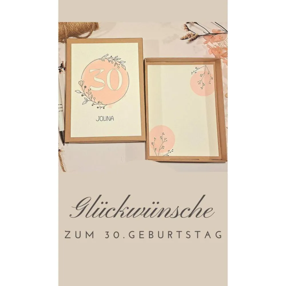 Discount Geldgeschenk 30. Geburtstag personalisiert | Geschenkbox für Frauen | Geburtstagsgeschenk mit Name und Glückwunschkarte Geschenke Für Frauen