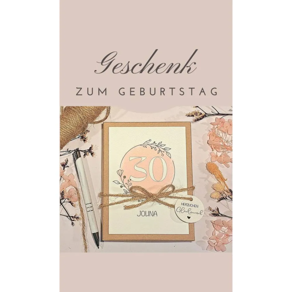 Discount Geldgeschenk 30. Geburtstag personalisiert | Geschenkbox für Frauen | Geburtstagsgeschenk mit Name und Glückwunschkarte Geschenke Für Frauen