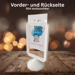 Clearance Geldgeschenk Aktie ETF Kryptowährung | Personalisierter NFC & QrCode Bildständer | Farbklecks Blau Geldgeschenke