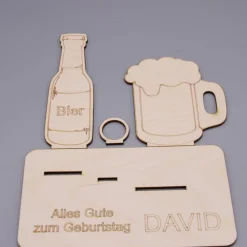 Best Geldgeschenk Bier - aus Holz personalisiert Geldgeschenke