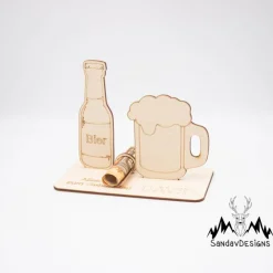 Best Geldgeschenk Bier - aus Holz personalisiert Geldgeschenke