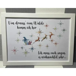New Geldgeschenk Bilderrahmen Weihnachten Schlitten personalisierbar DIN A4 Geldgeschenke