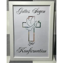 Geldgeschenke|Bastelpünktchen Geldgeschenk Bilderrahmen Konfirmation personalisierbar DIN A4