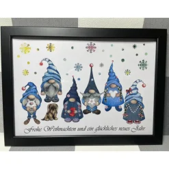 Clearance Geldgeschenk Bilderrahmen Weihnachten Wichtel Gnom 7 personalisierbar DIN A4 Geldgeschenke