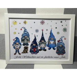 Clearance Geldgeschenk Bilderrahmen Weihnachten Wichtel Gnom 7 personalisierbar DIN A4 Geldgeschenke