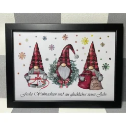 Discount Geldgeschenk Bilderrahmen Weihnachten Wichtel Gnom personalisierbar DIN A4 Geldgeschenke