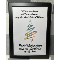 Outlet Geldgeschenk Bilderrahmen Weihnachten Tannenbaum personalisierbar DIN A4 Geldgeschenke