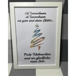 Outlet Geldgeschenk Bilderrahmen Weihnachten Tannenbaum personalisierbar DIN A4 Geldgeschenke