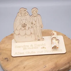 Geldgeschenk Brautpaar - aus Holz personalisiert Geldgeschenke