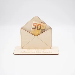 Geldgeschenk Briefumschlag - aus Holz personalisiert Geldgeschenke