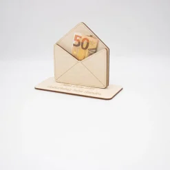 Geldgeschenk Briefumschlag - aus Holz personalisiert Geldgeschenke