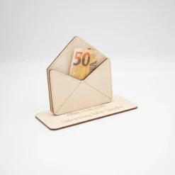 Geldgeschenk Briefumschlag - aus Holz personalisiert Geldgeschenke