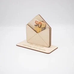 Geldgeschenk Briefumschlag - aus Holz personalisiert Geldgeschenke