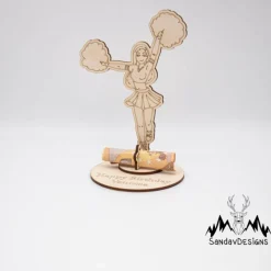 Outlet Geldgeschenk Cheerleader - aus Holz personalisiert Geldgeschenke