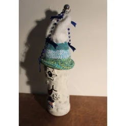 Sale Geldgeschenk Dekofigur STERNENWICHTEL Weihnachtswichtel witzige Upcyclingfigur aus Weinflasche, gestrickte Accessoires Geldgeschenke
