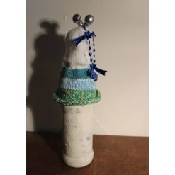 Sale Geldgeschenk Dekofigur STERNENWICHTEL Weihnachtswichtel witzige Upcyclingfigur aus Weinflasche, gestrickte Accessoires Geldgeschenke