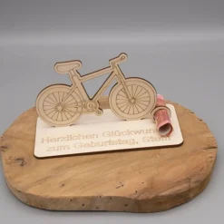 Best Geldgeschenk Fahrrad - aus Holz personalisiert Geldgeschenke