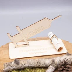 Outlet Geldgeschenk Finanzspritze - aus Holz personalisiert Geldgeschenke