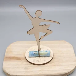 Sale Geldgeschenk für Mädchen - Ballerina - aus Holz personalisiert Geldgeschenke