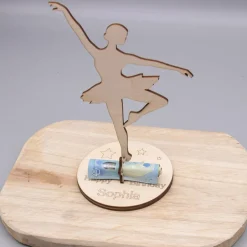 Sale Geldgeschenk für Mädchen - Ballerina - aus Holz personalisiert Geldgeschenke