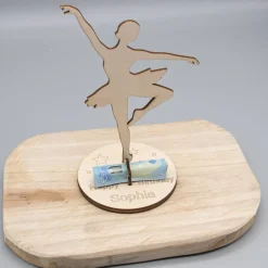Sale Geldgeschenk für Mädchen - Ballerina - aus Holz personalisiert Geldgeschenke