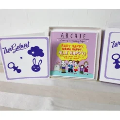Best Geldgeschenk Geburt, mit lustigem Buch, weiß lila, Geschenk zur Geburt Geldgeschenke
