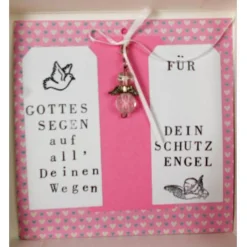 Geldgeschenke|DieGeschenkebox Geldgeschenk Geburt, Taufe, mit Schutzengel, personalisierbar, Mädchen rosa, Geschenk zur Geburt