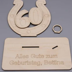 Best Geldgeschenk 60.Geburtstag - aus Holz personalisiert Geldgeschenke