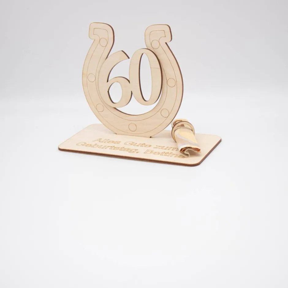 Best Geldgeschenk 60.Geburtstag - aus Holz personalisiert Geldgeschenke