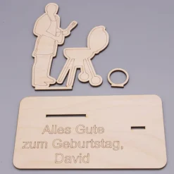 Geldgeschenk Grillen - aus Holz personalisiert Geldgeschenke