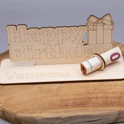 Best Geldgeschenk Happy Birthday - aus Holz personalisiert Geldgeschenke