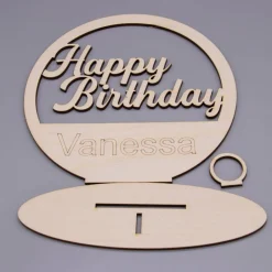 Outlet Geldgeschenk Happy Birthday - aus Holz personalisiert Geldgeschenke