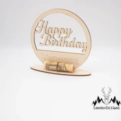 Outlet Geldgeschenk Happy Birthday - aus Holz personalisiert Geldgeschenke