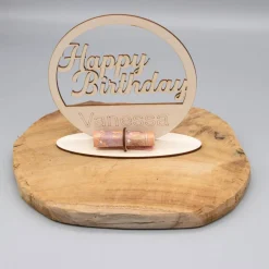 Outlet Geldgeschenk Happy Birthday - aus Holz personalisiert Geldgeschenke
