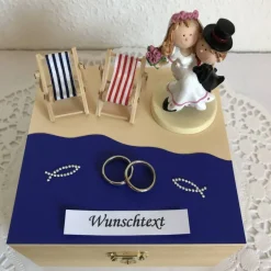 Geldgeschenke|Bines Geschenkekiste Geldgeschenk Hochzeit Flitterwochen Reise Urlaub Strand Meer Hochzeitsreise Hochzeitsgeschenk maritim Brautpaar Geld schenken