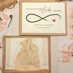 Discount Geldgeschenk Hochzeit personalisiert – Elegante Geschenkbox mit Infinity-Symbol & Namen Geldgeschenke