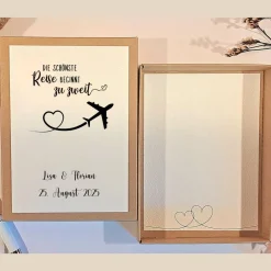 Best Geldgeschenk Hochzeit personalisiert – Geschenkbox mit Namen & Datum | Originelle Hochzeitsbox für Reiseliebhaber Hochzeitsgeschenke