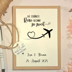 Best Geldgeschenk Hochzeit personalisiert – Geschenkbox mit Namen & Datum | Originelle Hochzeitsbox für Reiseliebhaber Hochzeitsgeschenke