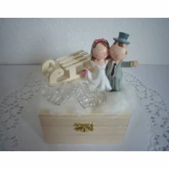 Geldgeschenke|Bines Geschenkekiste Geldgeschenk Hochzeit Winter Geschenkbox Flitterwochen Schlitten