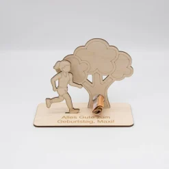 Clearance Geldgeschenk Joggen - aus Holz personalisiert Geldgeschenke