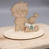 Geldgeschenk Junge mit Zuckertüte - aus Holz personalisiert Kinder Einschulung