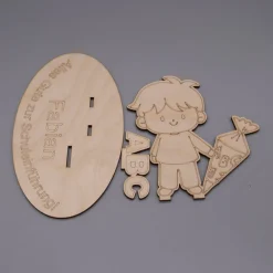 Geldgeschenk Junge mit Zuckertüte - aus Holz personalisiert Kinder Einschulung